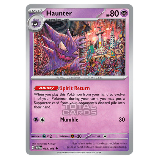 Pokemon - Scarlet & Violet - 151 - Haunter - 093/165