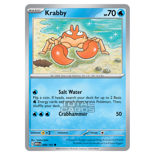 Pokemon - Scarlet & Violet - 151 - Krabby - 098/165