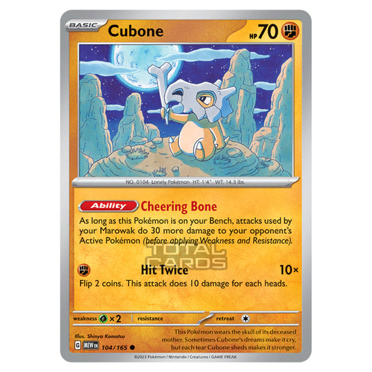 Pokemon - Scarlet & Violet - 151 - Cubone - 104/165