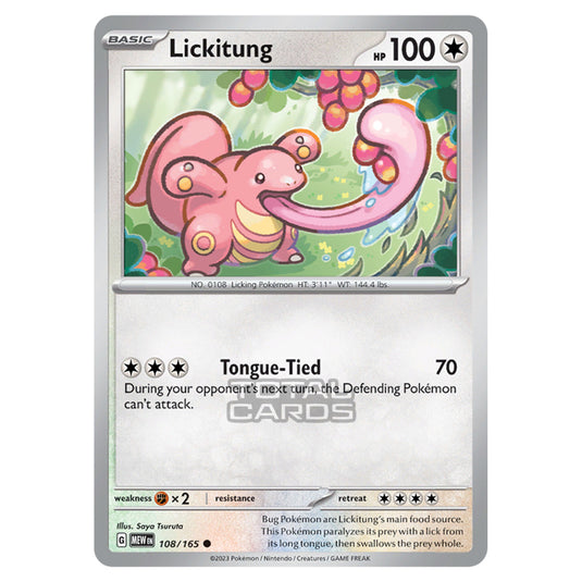 Pokemon - Scarlet & Violet - 151 - Lickitung - 108/165 Pokemon - Scarlet & Violet - 151 - Lickitung - 108/165