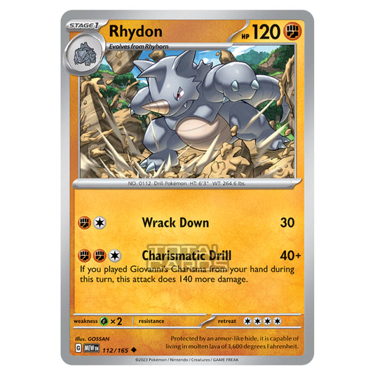 Pokemon - Scarlet & Violet - 151 - Rhydon - 112/165