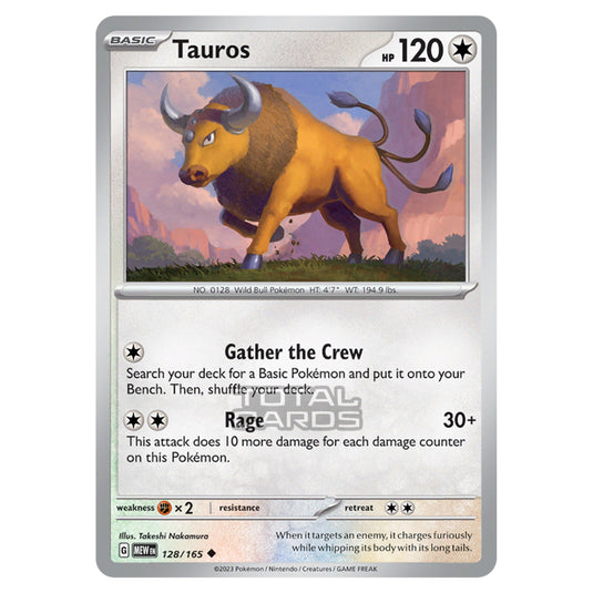 Pokemon - Scarlet & Violet - 151 - Tauros - 128/165