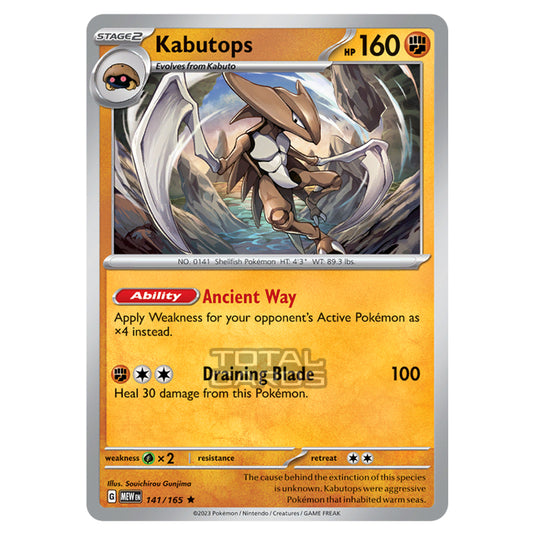 Pokemon - Scarlet & Violet - 151 - Kabutops - 141/165