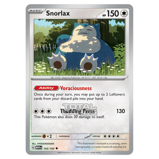 Pokemon - Scarlet & Violet - 151 - Snorlax - 143/165