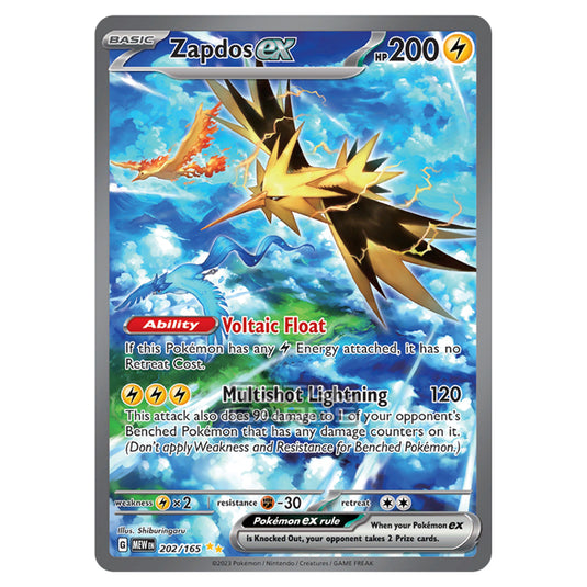 Pokemon - Scarlet & Violet - 151 - Zapdos ex - 202/165