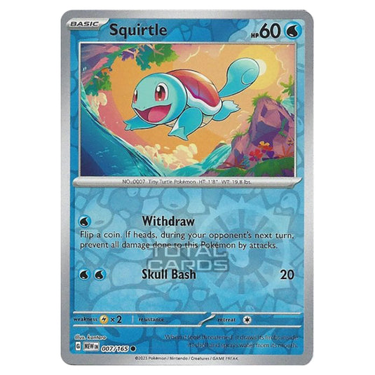 Pokemon - Scarlet & Violet - 151 - Squirtle - 007/165 - (Reverse Holo)