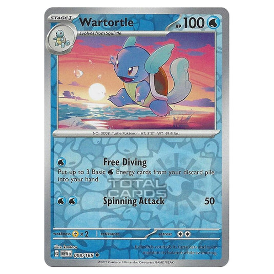 Pokemon - Scarlet & Violet - 151 - Wartortle - 008/165 - (Reverse Holo)