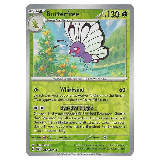 Pokemon - Scarlet & Violet - 151 - Butterfree - 012/165 - (Reverse Holo)