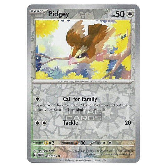 Pokemon - Scarlet & Violet - 151 - Pidgey - 016/165 - (Reverse Holo)