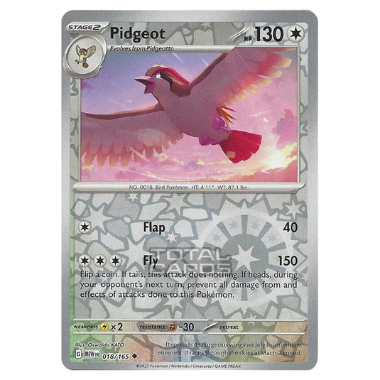 Pokemon - Scarlet & Violet - 151 - Pidgeot - 018/165 - (Reverse Holo)