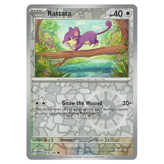 Pokemon - Scarlet & Violet - 151 - Rattata - 019/165 - (Reverse Holo)