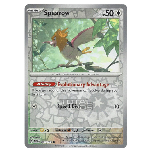 Pokemon - Scarlet & Violet - 151 - Spearow - 021/165 - (Reverse Holo)