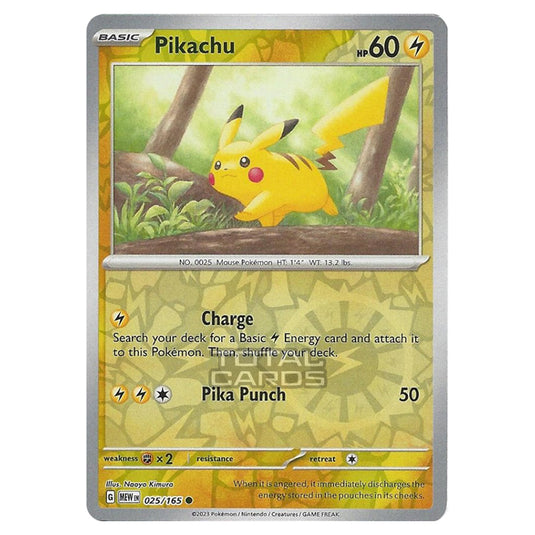 Pokemon - Scarlet & Violet - 151 - Pikachu - 025/165 - (Reverse Holo)