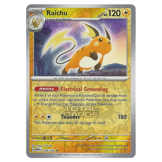 Pokemon - Scarlet & Violet - 151 - Raichu - 026/165 - (Reverse Holo)