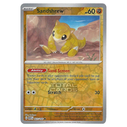 Pokemon - Scarlet & Violet - 151 - Sandshrew - 027/165 - (Reverse Holo)