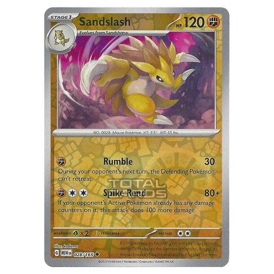 Pokemon - Scarlet & Violet - 151 - Sandslash - 028/165 - (Reverse Holo)