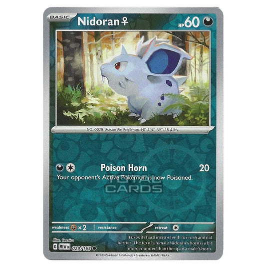 Pokemon - Scarlet & Violet - 151 - Nidoran♀ - 029/165 - (Reverse Holo)