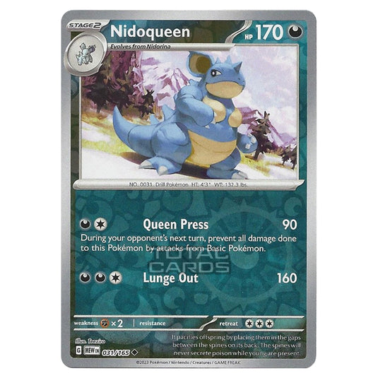 Pokemon - Scarlet & Violet - 151 - Nidoqueen - 031/165 - (Reverse Holo)