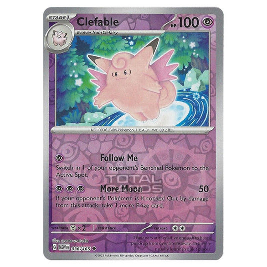 Pokemon - Scarlet & Violet - 151 - Clefable - 036/165 - (Reverse Holo)