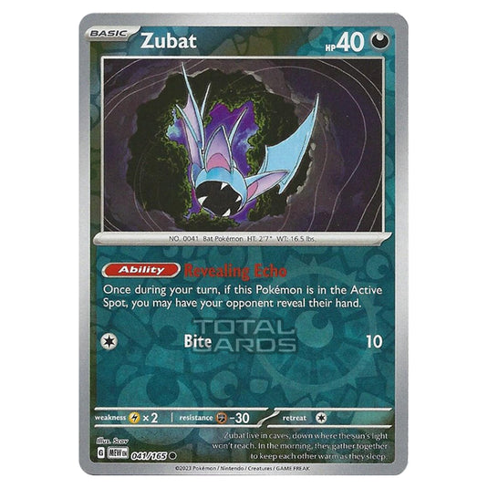 Pokemon - Scarlet & Violet - 151 - Zubat - 041/165 - (Reverse Holo)