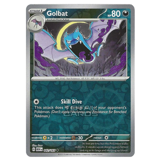 Pokemon - Scarlet & Violet - 151 - Golbat - 042/165 - (Reverse Holo)