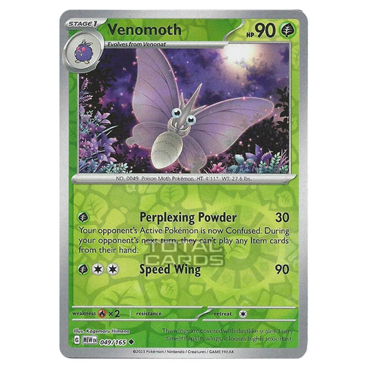 Pokemon - Scarlet & Violet - 151 - Venomoth - 049/165 - (Reverse Holo)