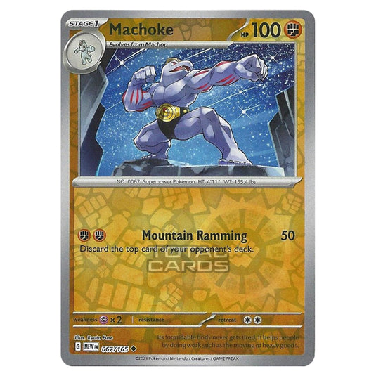 Pokemon - Scarlet & Violet - 151 - Machoke - 067/165 - (Reverse Holo)