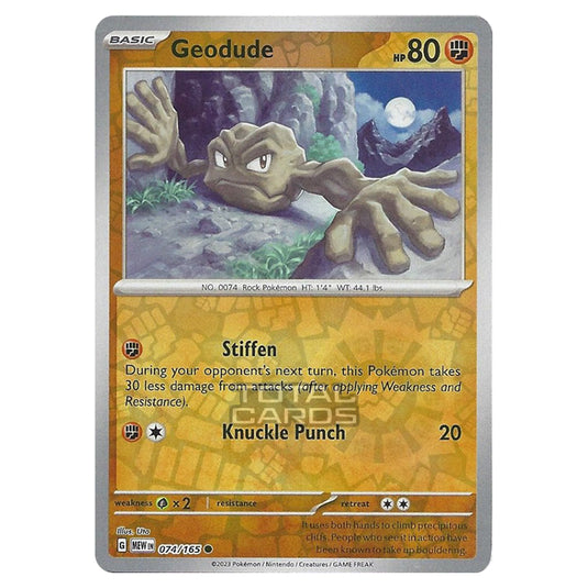 Pokemon - Scarlet & Violet - 151 - Geodude - 074/165 - (Reverse Holo)