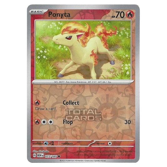 Pokemon - Scarlet & Violet - 151 - Ponyta - 077/165 - (Reverse Holo)