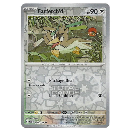 Pokemon - Scarlet & Violet - 151 - Farfetch'd - 083/165 - (Reverse Holo)