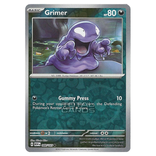 Pokemon - Scarlet & Violet - 151 - Grimer - 088/165 - (Reverse Holo)