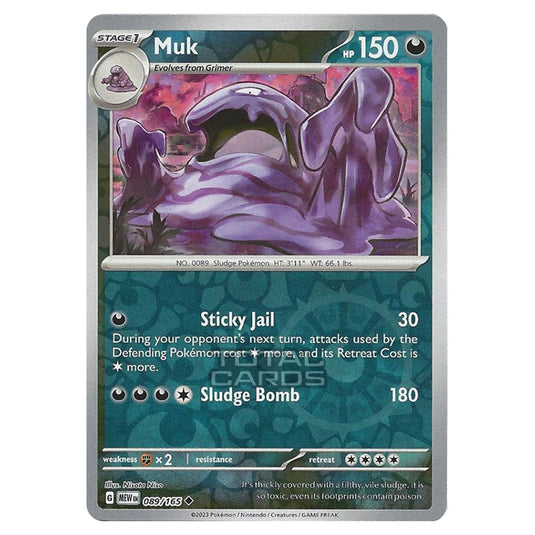 Pokemon - Scarlet & Violet - 151 - Muk - 089/165 - (Reverse Holo)