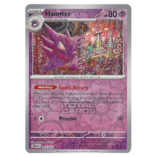 Pokemon - Scarlet & Violet - 151 - Haunter - 093/165 - (Reverse Holo)