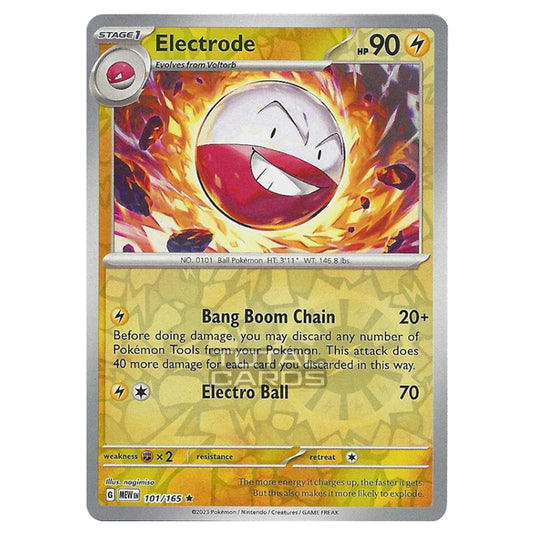 Pokemon - Scarlet & Violet - 151 - Electrode - 101/165 - (Reverse Holo)