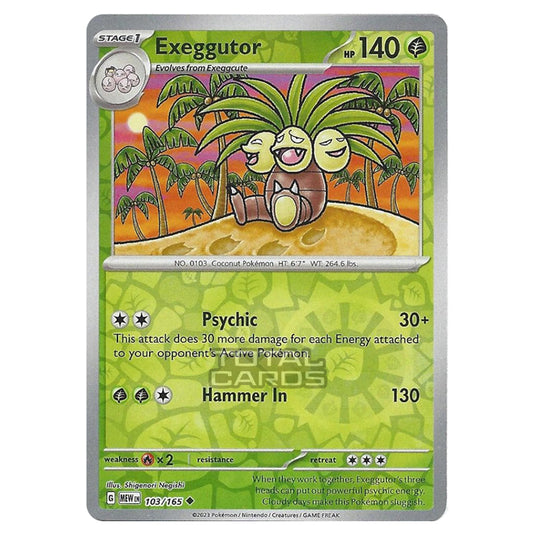 Pokemon - Scarlet & Violet - 151 - Exeggutor - 103/165 - (Reverse Holo)