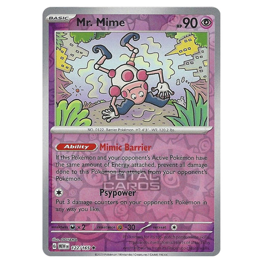 Pokemon - Scarlet & Violet - 151 - Mr. Mime - 122/165 - (Reverse Holo)