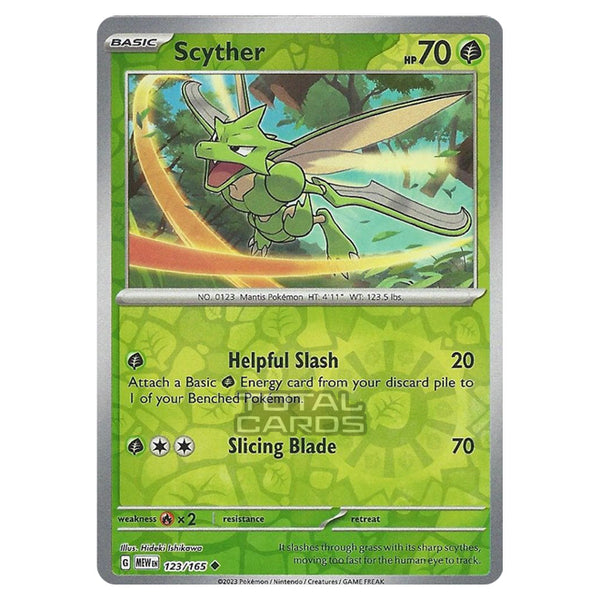 scyther pokemon card value - Scarlet & Violet - 151 - - 123/165 Colorless Slash (50) Weakness Fire ×2 Resistance Fighting Scyther 46/115 Price 2026 |