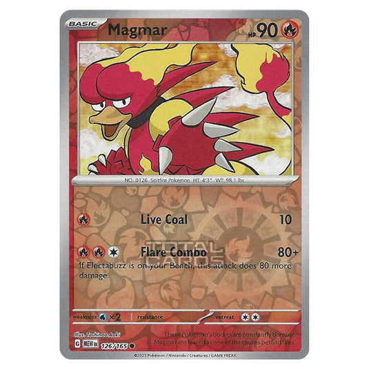 Pokemon - Scarlet & Violet - 151 - Magmar - 126/165 - (Reverse Holo)