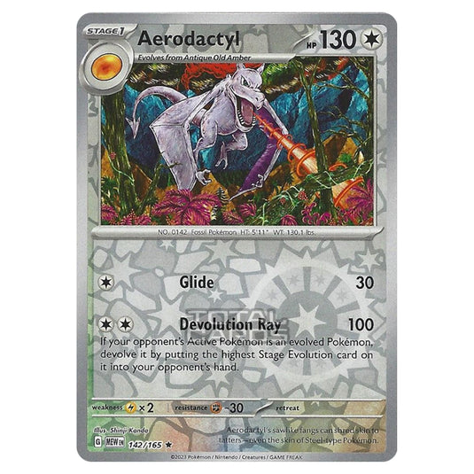 Pokemon - Scarlet & Violet - 151 - Aerodactyl - 142/165 - (Reverse Hol Pokemon - Scarlet & Violet - 151 - Aerodactyl - 142/165 - (Reverse Hol