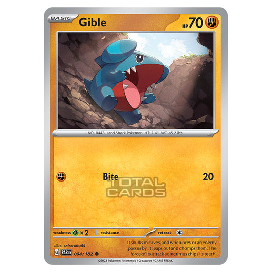 Pokemon - Scarlet & Violet - Paradox Rift - Gible - 094/182 Pokemon - Scarlet & Violet - Paradox Rift - Gible - 094/182