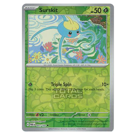 Pokemon - Scarlet & Violet - Paradox Rift - Surskit - 001/182 - (Reverse Holo)