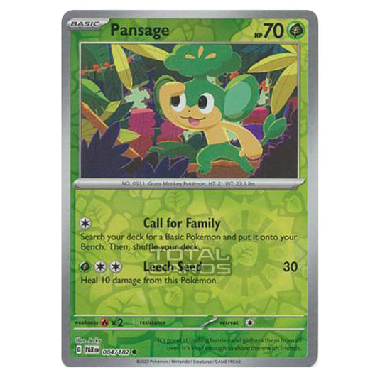 Pokemon - Scarlet & Violet - Paradox Rift - Pansage - 004/182 - (Reverse Holo)