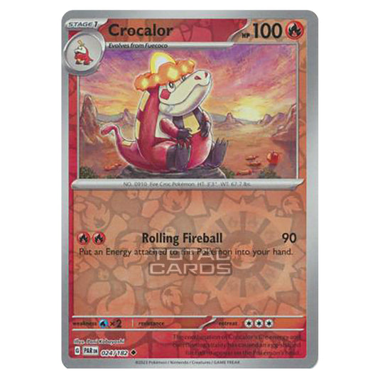 Pokemon - Scarlet & Violet - Paradox Rift - Crocalor - 024/182 - (Reverse Holo)