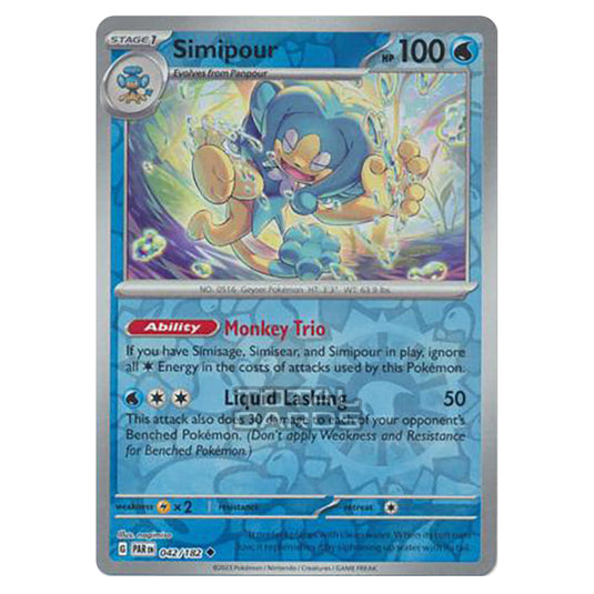 Pokemon - Scarlet & Violet - Paradox Rift - Simipour - 042/182 - (Reverse Holo)