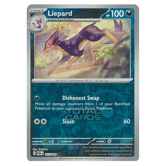 Pokemon - Scarlet & Violet - Paradox Rift - Liepard - 115/182 - (Reverse Holo)