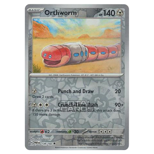 Pokemon - Scarlet & Violet - Paradox Rift - Orthworm - 138/182 - (Reverse Holo)