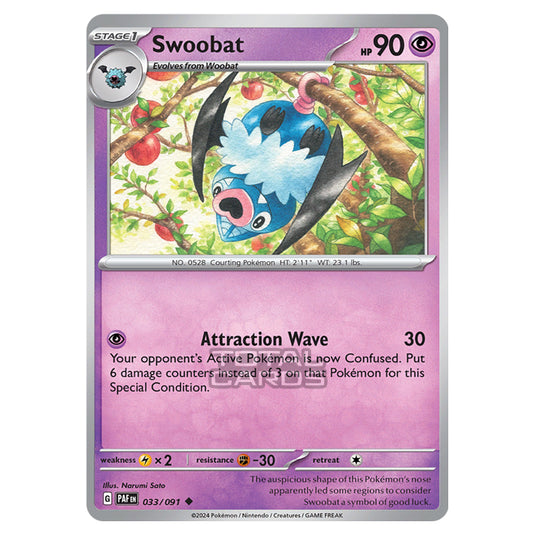 Pokemon - Scarlet & Violet - SV4.5 - Paldean Fates - Swoobat - 033/91