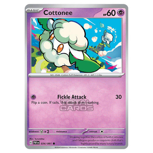 Pokemon - Scarlet & Violet - SV4.5 - Paldean Fates - Cottonee - 034/91