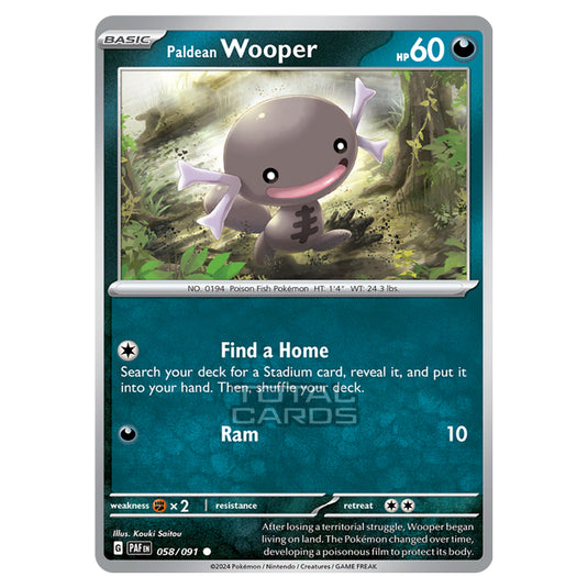 Pokemon - Scarlet & Violet - SV4.5 - Paldean Fates - Paldean Wooper - 058/91