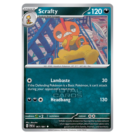 Pokemon - Scarlet & Violet - SV4.5 - Paldean Fates - Scrafty - 061/91